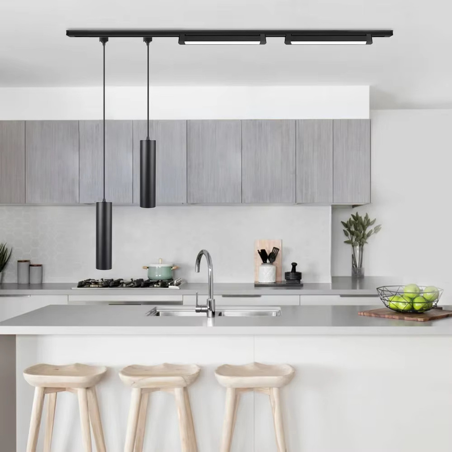 LANGYUE LED Schienenbeleuchtung Set in Schwarz mit GU10 Spots für Wohnzimmer und Shops - Bild 4