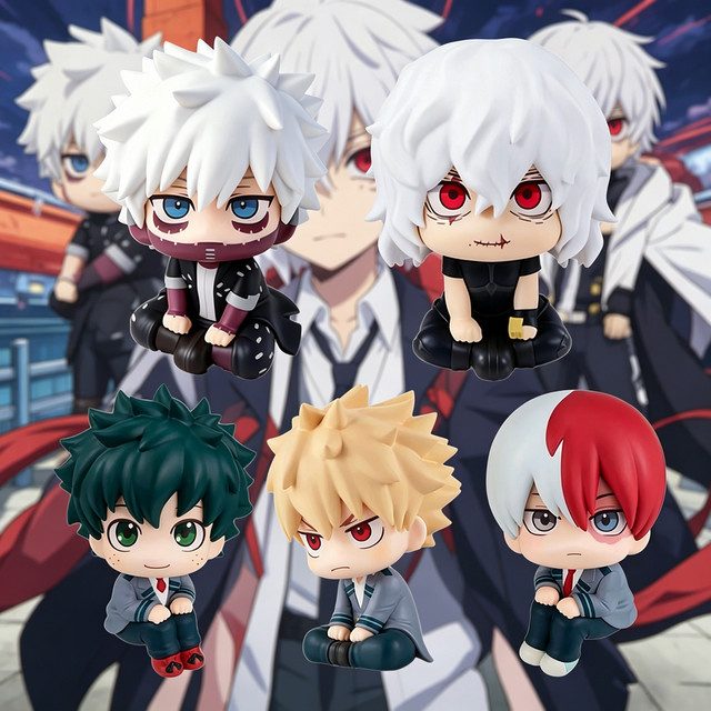 Bandai My Hero Academia Tomura Shigaraki, Izuku Midoriya, Katsuki Bakugo, Chibi PVC-Figur, Einzelfigur, Bunt / Mehrfarbig - Bild 1