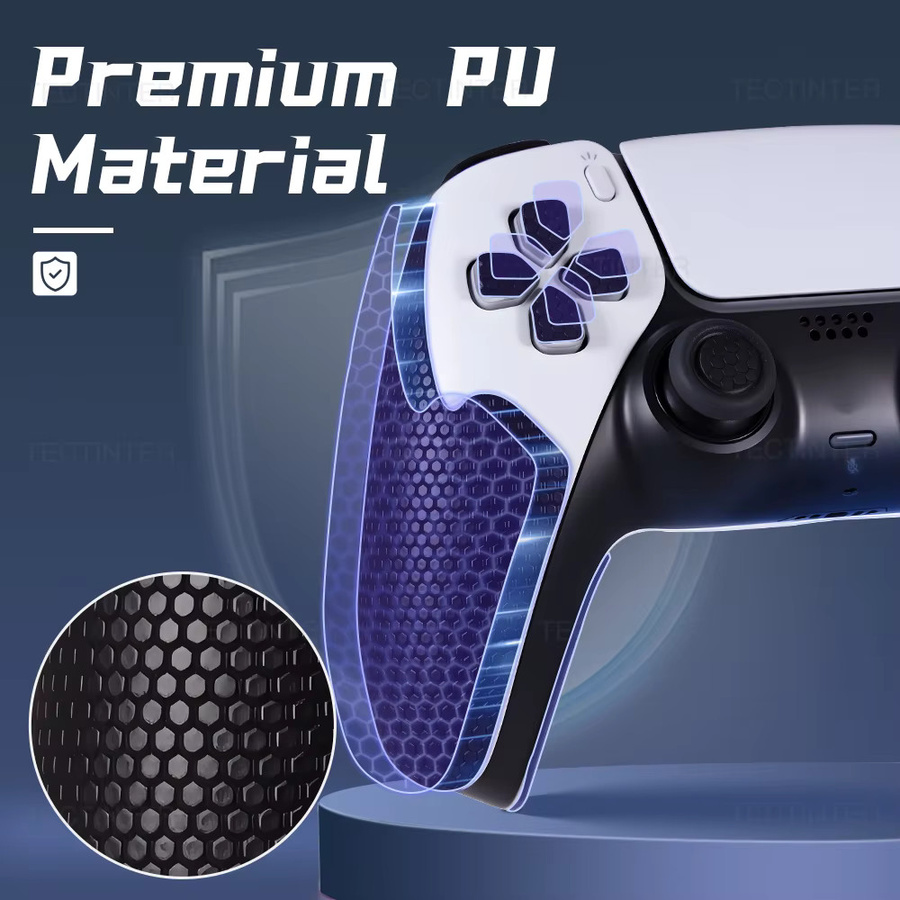 TECTINTER Schutzaufkleber-Set für Nintendo Switch 2, PS5 und Xbox Controller in Schwarz, rutschfester strukturierter Skin als Griffüberzug - Bild 2