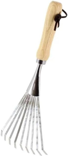 Galaflor Kleinfächerbesen aus Edelstahl und Holz mit 9 Zinken in Silber - Bild 1