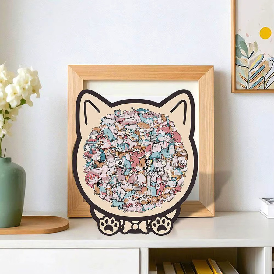 KITPIPI Katzenpuzzle aus Holz, Tiere, Bunt / Mehrfarbig - Bild 2