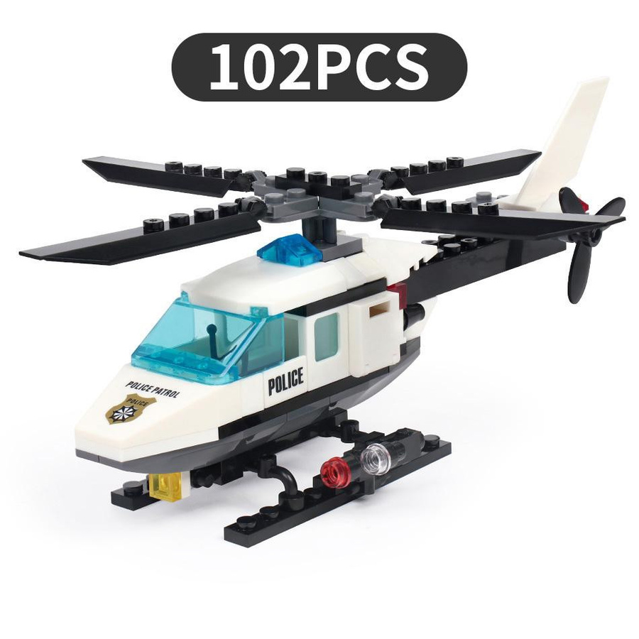 Yiran toy Stadtserie Polizeihelikopter Bausteine 102-teiliges Set - Bild 3