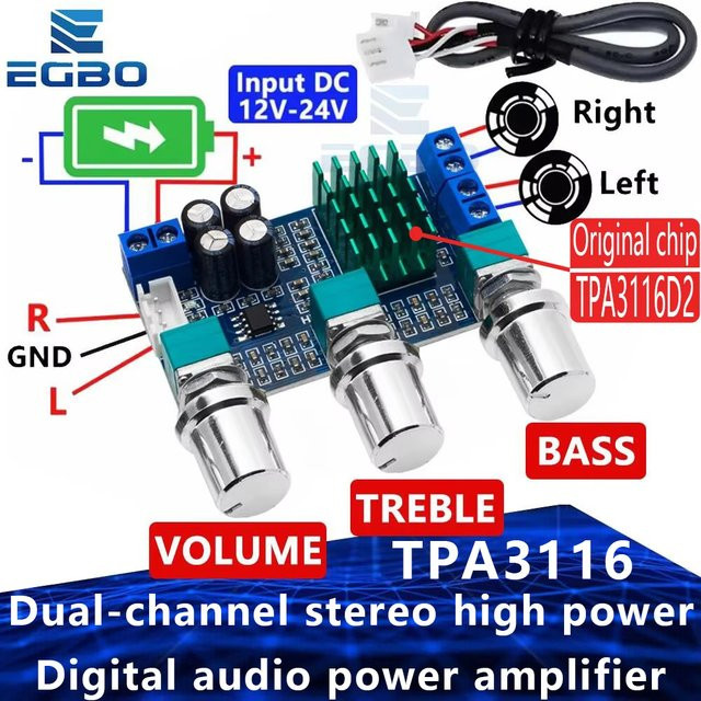 EGBO XH-M567 TPA3116D2 Zweikanal-Stereo Digital-Audioverstärkerplatine mit 50W*2 Leistung - Bild 1