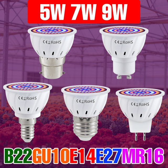 CanLing LED Pflanzenlampe E27 9W Grow Light für Blumen und Gemüse in Weiß - Bild 1