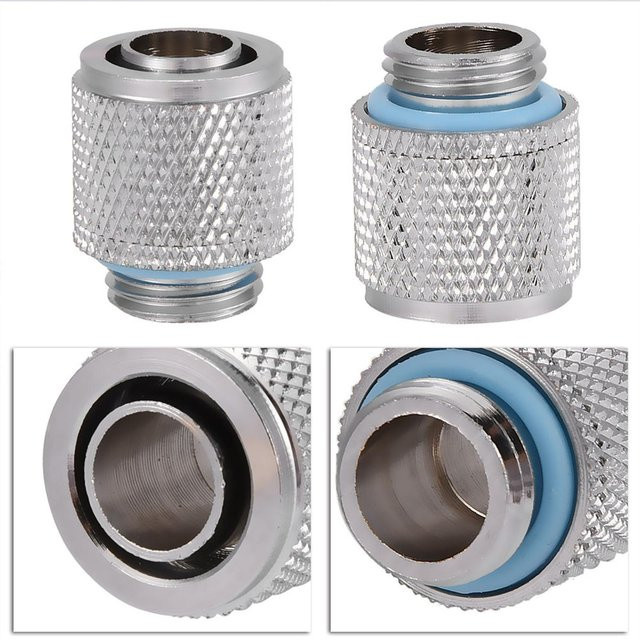 DIYelecs PC Wasserkühlung Zwei-Klick-Anschluss G14 Gewinde Tüllenanschluss für Schlauch 9,5 x 12,7 mm in Grau - Bild 1