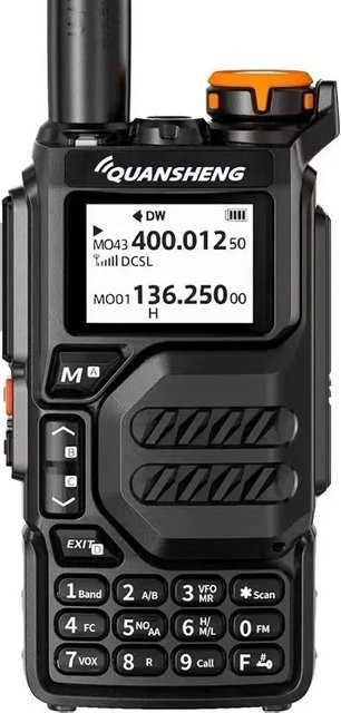 Quansheng UV-K5 Walkie Talkie mit UHF/VHF, Air Band, DTMF Scrambler und FM Radio in Schwarz - Bild 1