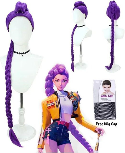 Mira Rumi Zoe Cosplay Perücke, Lila Schwarz Rot, Synthetisch, One Size - Bild 1