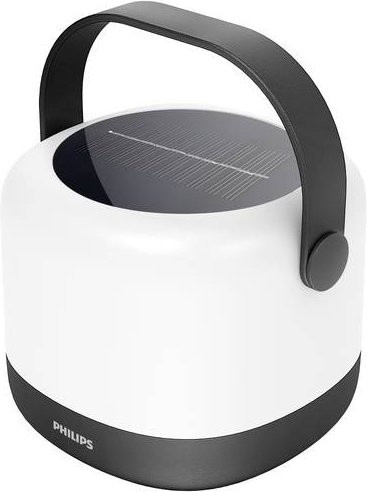 Philips Alula Solar-Tischlampe LED RGB mit Touch-Funktion, Schwarz-Weiß, B/T/H: 14,9 x 13,1 x 12,0 cm - Bild 1