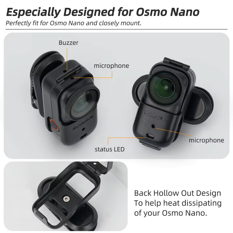DJI Osmo Nano Zubehör: 360-Grad-Drehbare Clip-Halterung mit Anti-Shake-Funktion in Schwarz - Bild 3