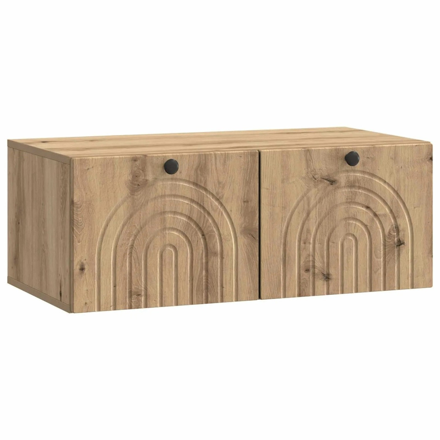 vidaXL Wandmontierter TV-Schrank Artisan-Eiche in Braun, B/T/H: 78,5 x 41 x 30 cm - Bild 2