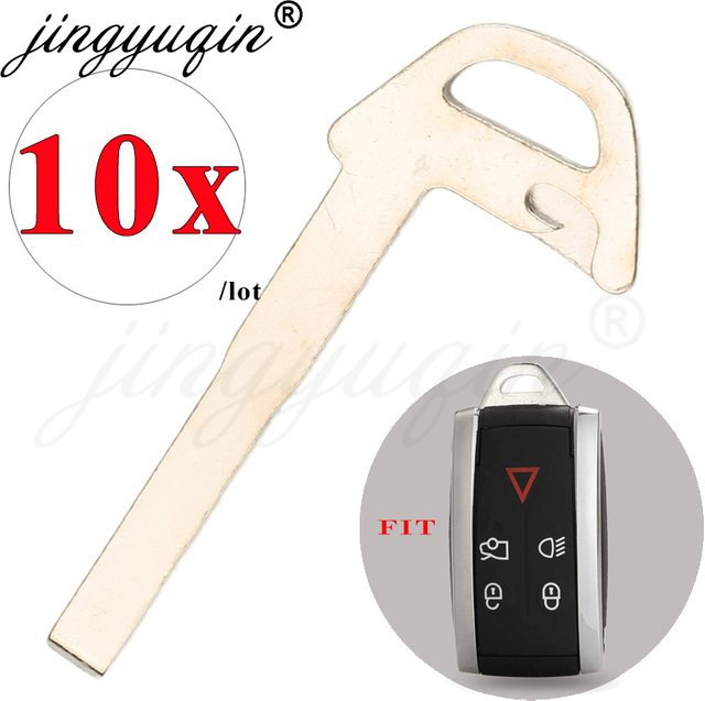 jingyuqin 10 Stück Keyless Blank-Einsatz für Jaguar XF XK XKR X-Type S-Type Smart Remote Keyless Entry Fob Schlüsselblatt in Silber - Bild 1