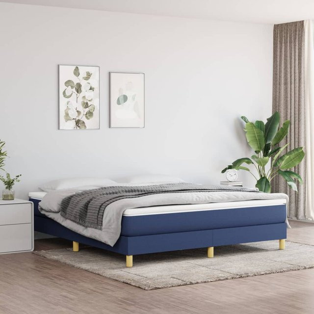 vidaXL Boxspringbett Blau mit Stoffbezug B/T/H: 180 x 200 x 25 cm - Bild 3