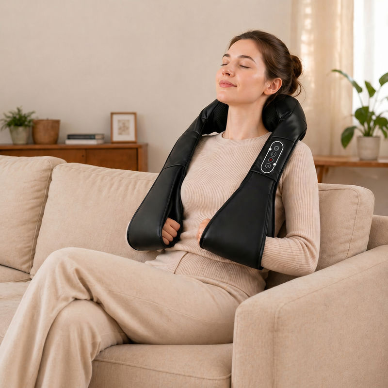 HOMCOM Nacken- und Rückenmassagegerät mit Wärme und 8 Shiatsu-Knoten in Schwarz - Bild 2