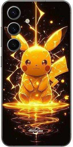MANIACASE Handyhülle für Samsung Galaxy S25 mit Pikachu Eclair Design aus Silikon TPU in Schwarz - Bild 1