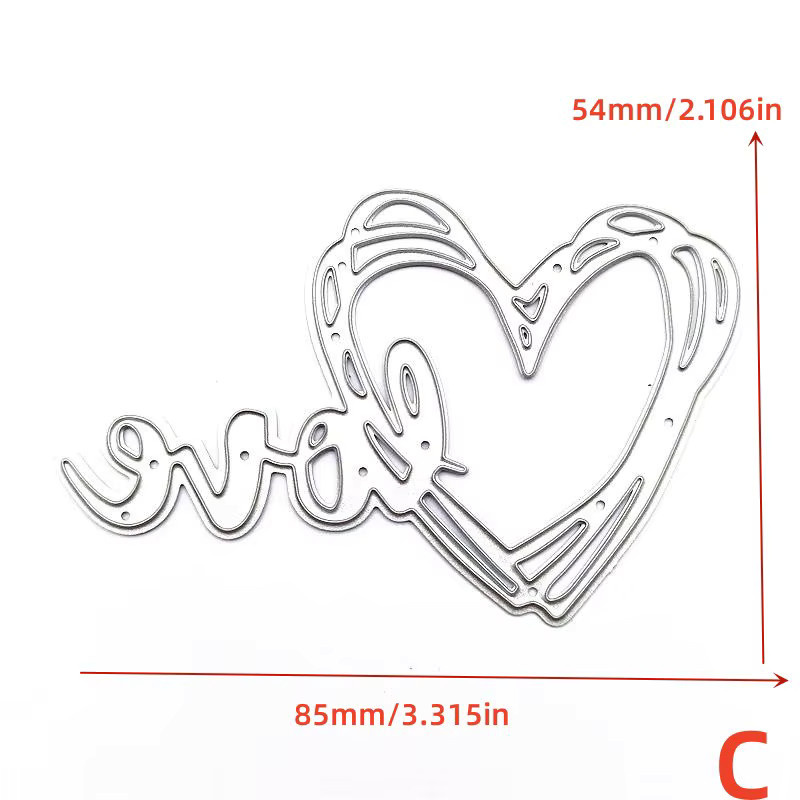 Metall Stanzform Liebe Herz Hintergrund Rahmen Schablone für DIY Scrapbooking und dekorative Prägung - Bild 2