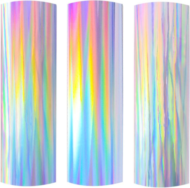 Holografisches Vinyl in Silber als selbstklebende Folie zum Basteln und Schneiden für Tassen, Wände oder Glas - Bild 1