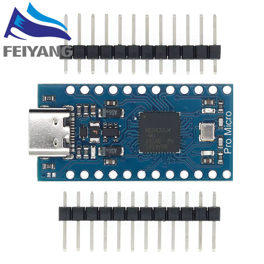 SAMIROB Pro Micro Controller Modul mit USB-C und Micro-USB für Arduino/Leonardo ATMEGA32U4-MU Ersatzmodul 5V 16MHz - Bild 2