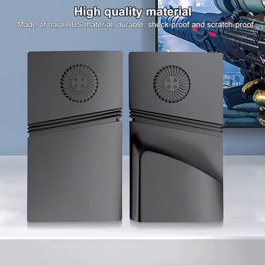 ALLOET Frontplatte Konsolenabdeckung aus ABS Hartschale in Schwarz für PlayStation PS5 Pro Disc Edition und Digital Edition - Bild 3