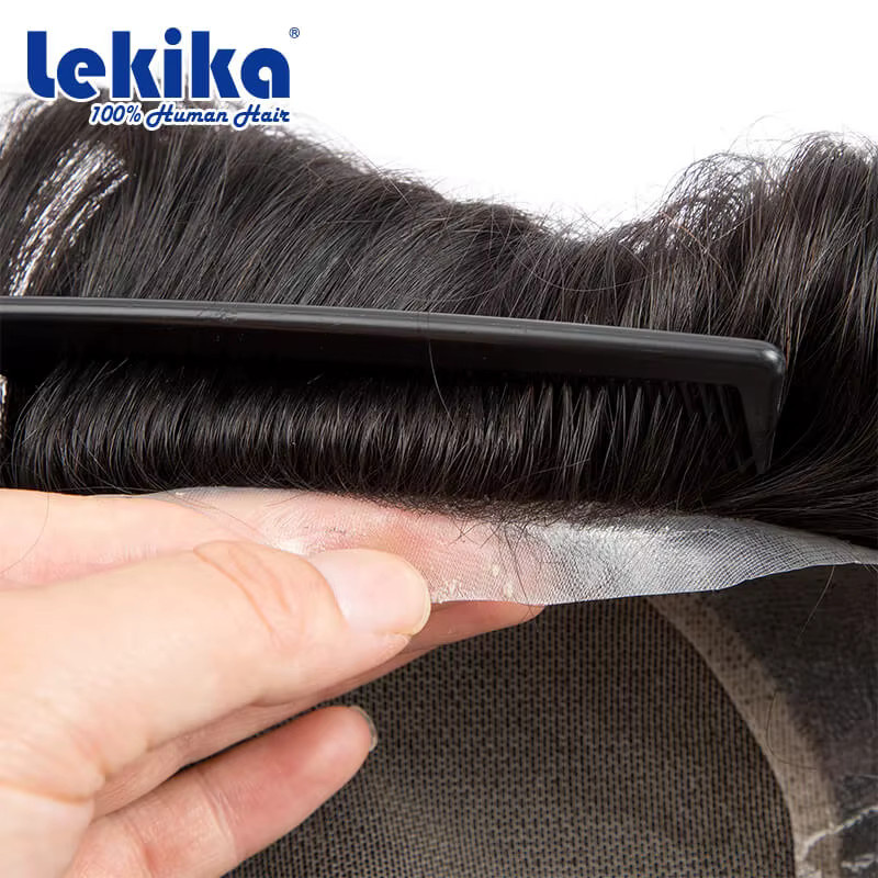 lekika Echthaar-Perücke für Herren mit Spitze und PU-Basis - Bild 2