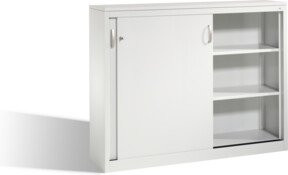 C+P Akten-Sideboard Acurado mit Schiebetüren und Schloss, Farbe Lichtgrau, H: 120 cm, B: 160 cm, T: 40 cm - Bild 1