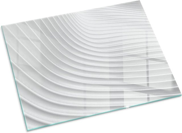 Tulup Kamin-Glasplatte Funkenschutzplatte aus Glas in Weiß B/B: 80 x 60 cm - Bild 1