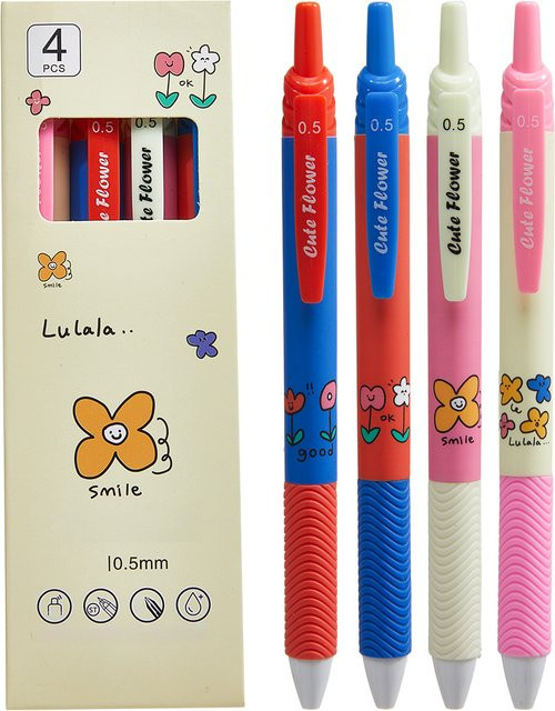 4er-Pack schnell trocknende Gelstifte in Multicolour mit weichem Griff für Schule und Büro - Bild 1