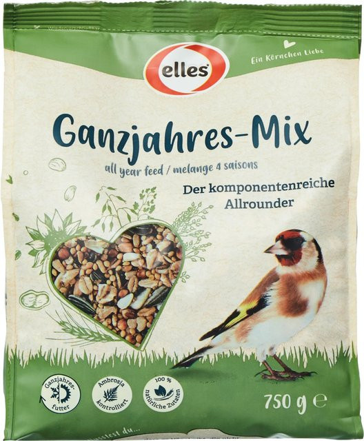 Elles Ergänzungsfutter Ganzjahres-Mix für Wildvögel 750 g - Bild 1