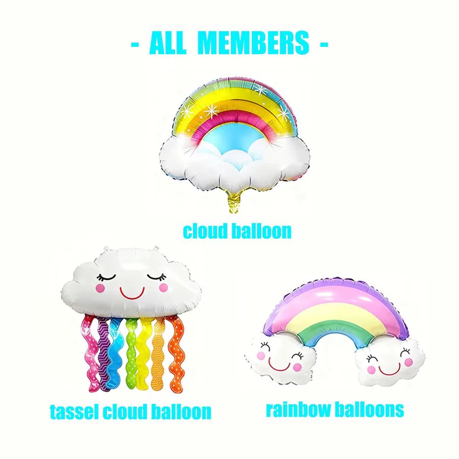 XQYY Cloud Rainbow Series Heliumballon aus Folie in Multicolor für deine Geburtstagsfeier, Hochzeit oder Verlobung - Bild 4