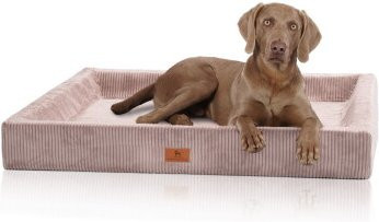 Knuffelwuff Santiago Orthopädisches Hundebett aus Cord in Rosa XL - Bild 1