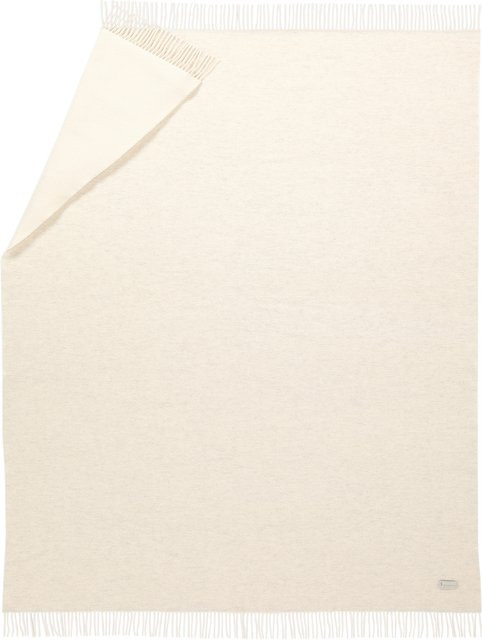 Biederlack Wohndecke Marmor Stone in Beige und Weiß aus Wolle und Kaschmir - Bild 1