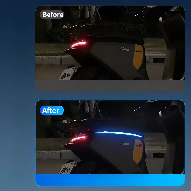 LED Atmosphäre Sitzkissen mit farbigen Lichtstreifen für Yadea Crown E10 Elektrische Roller, RGB Multicolour Rücklicht aus Kunststoff - Bild 2