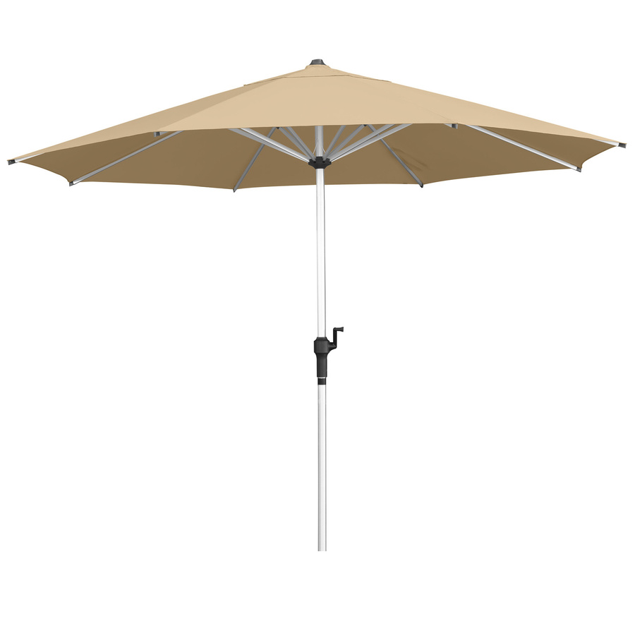 Anndora Alu Sonnenschirm Dark Natural Milchkaffee 3m mit Kurbelöffnung und UPF 50+ Schutz - Bild 1