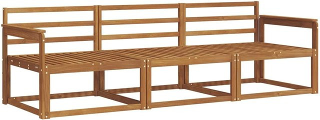 vidaXL Outdoor-Sofagarnitur 3-teilig aus Massivholz Akazie in Braun mit Lamellen-Design - Bild 1