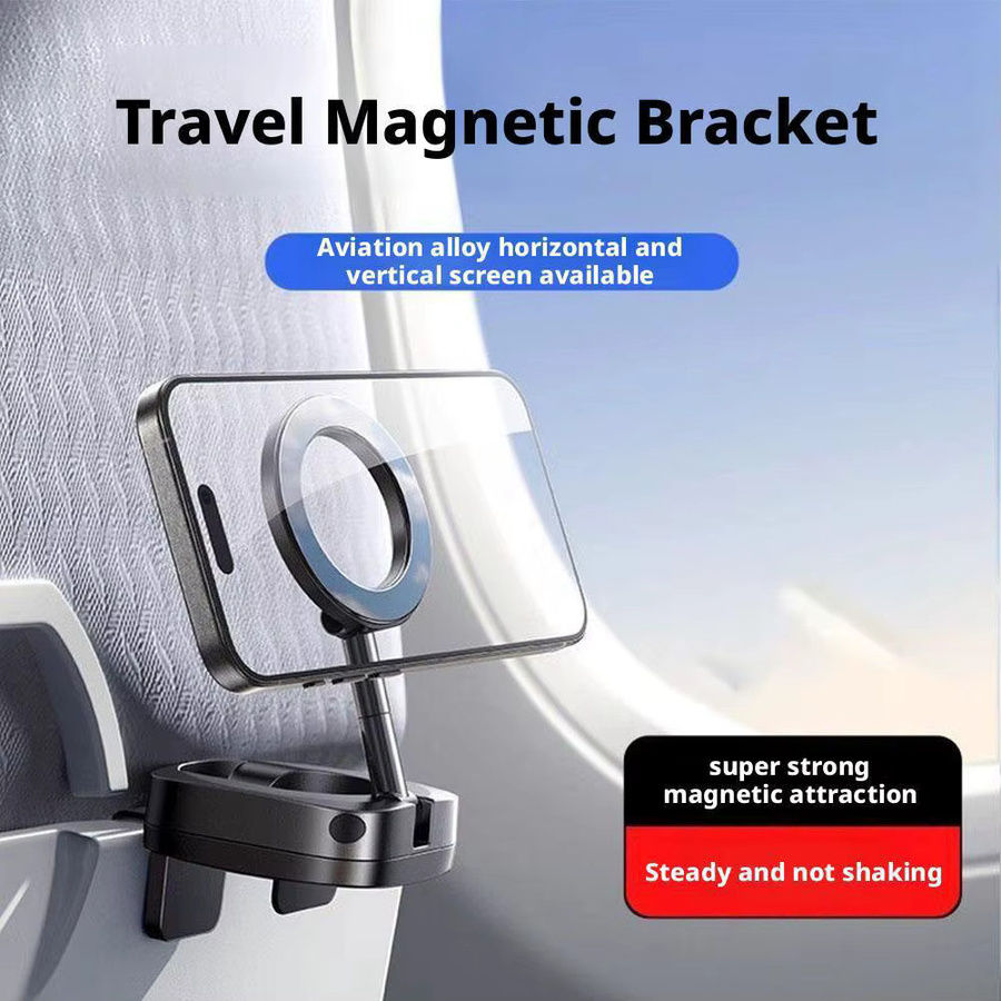 MagSafe Auto-Telefonhalterung für das Armaturenbrett, faltbarer 360 Grad drehbarer Ständer für iPhone 17 16 15, Schwarz, Flugzeug-kompatibel - Bild 3