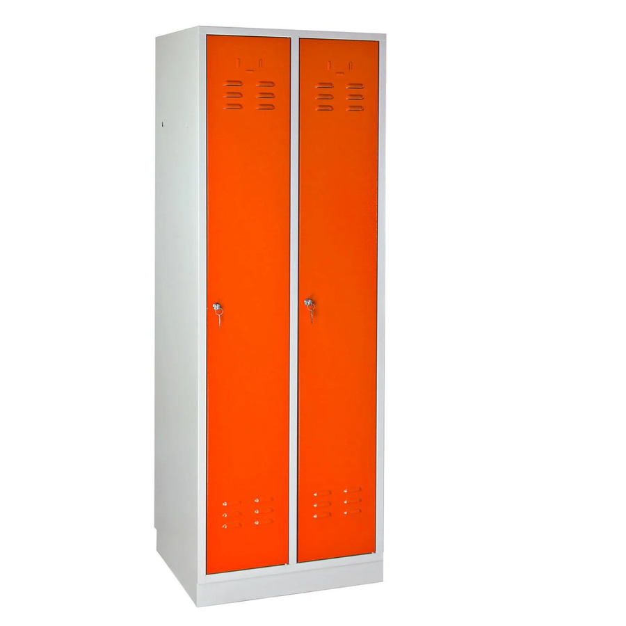 PROREGAL Garderobenschrank Ermine mit 2 Türen, Farbe: Lichtgrau/Orange, H x B x T: 177,5 x 60 x 50 cm - Bild 2