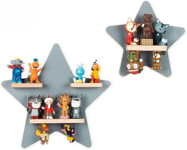 BOARTI Kinderregal Stern aus Holz als Wandregal für Tonie Figuren mit Magneteinsätzen, H x B x T: 33 x 33 x 5 cm - Bild 1