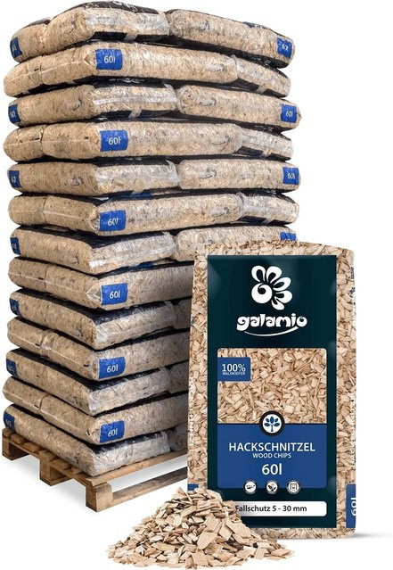 Galamio Holzhackschnitzel als Fallschutz in Braun, 39 Säcke à 60 l (Gesamtvolumen: 2340 l) - Bild 1