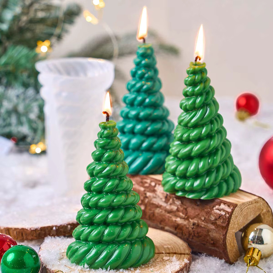 UDOCOOL 3D Weihnachtsbaum Ornament Silikon Form in Grün für handgemachte Seife, Gips oder Harz zur Weihnachtsdekoration - Bild 3