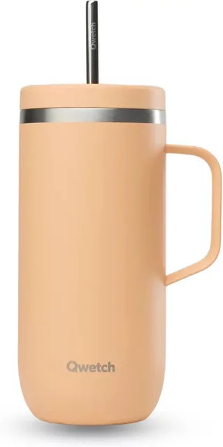 Isolierbecher aus Edelstahl mit Griff von Qwetch in Beige, 0,335 l - Bild 1