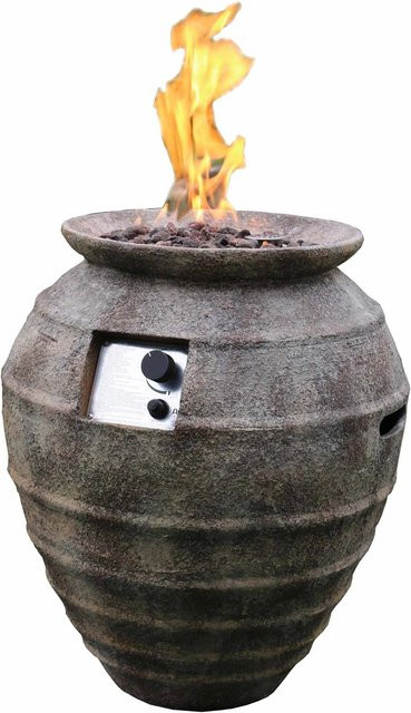 Modeno Gasfeuerstelle Katla in Keramik-Optik Braun aus Faserbeton - Bild 1