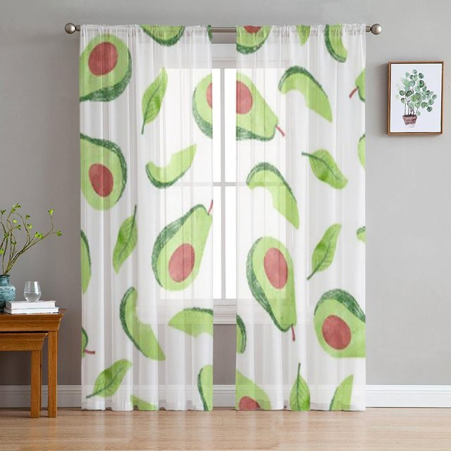 Super Six Transparente Tüll-Fenstervorhänge aus Chiffon in Weiß, B: 135 cm, H: 114 cm - Bild 1