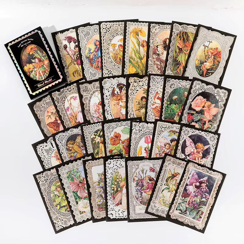 60 Stück Vintage Scrapbooking Papier mit Spitzenmuster in Multicolour für DIY Album Dekoration - Bild 6