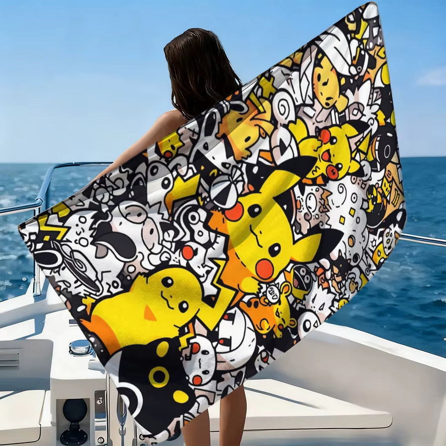 Potdemiel Pikachu Strandtuch, schnelltrocknendes Badetuch in Multicolour - Bild 3