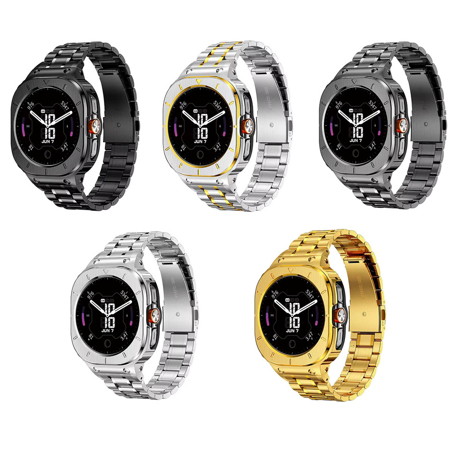 CAOWTAN Uhrenarmband Edelstahl, Silber, Samsung Galaxy Watch Ultra 47mm - Bild 5