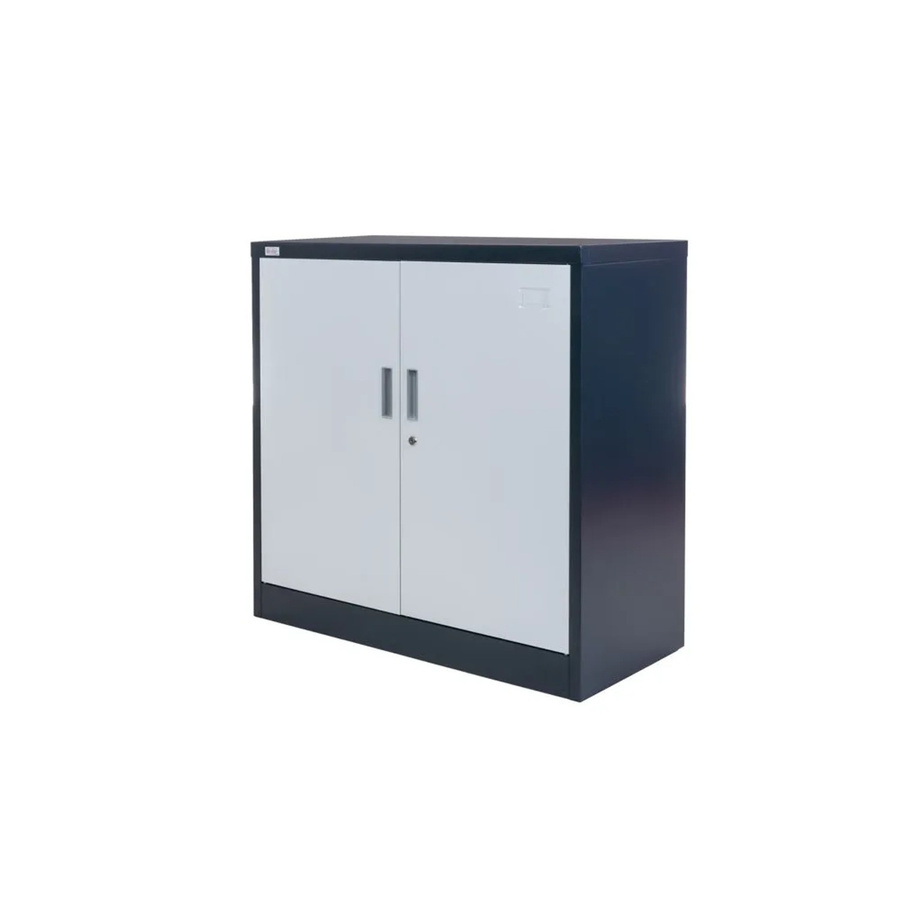 Jet-Line Stahlschrank Kiew in Dunkelgrau und Weiß mit abschließbaren Türen und verstellbaren Regalböden, B/T/H: 90 x 40 x 90 cm - Bild 2