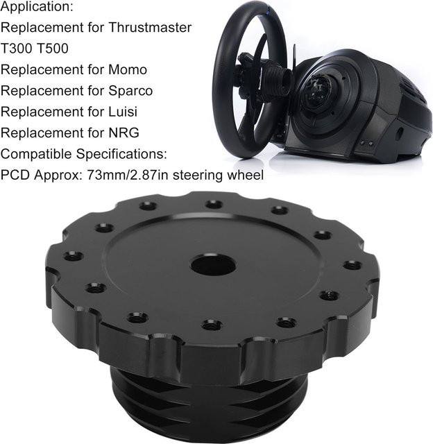 Thrustmaster Lenkradadapter Schwarz für T300 und T500 mit PCD 73mm - Bild 1