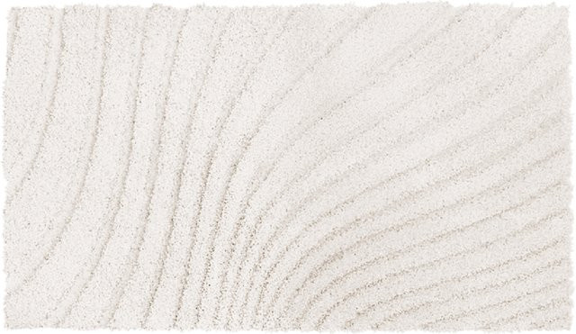 Badematte CAFFI in Weiß und Beige, rechteckig, rutschfest und schnelltrocknend - Bild 1