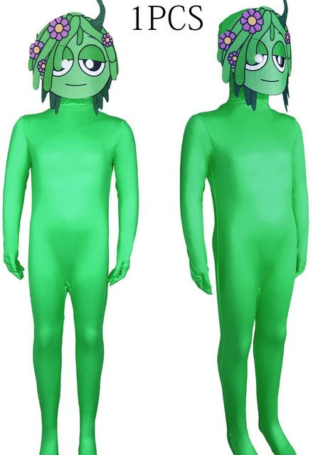 Wucifang Jewelry Sprunki Cosplay Kostüm, Jumpsuit Maske, Grün - Bild 1