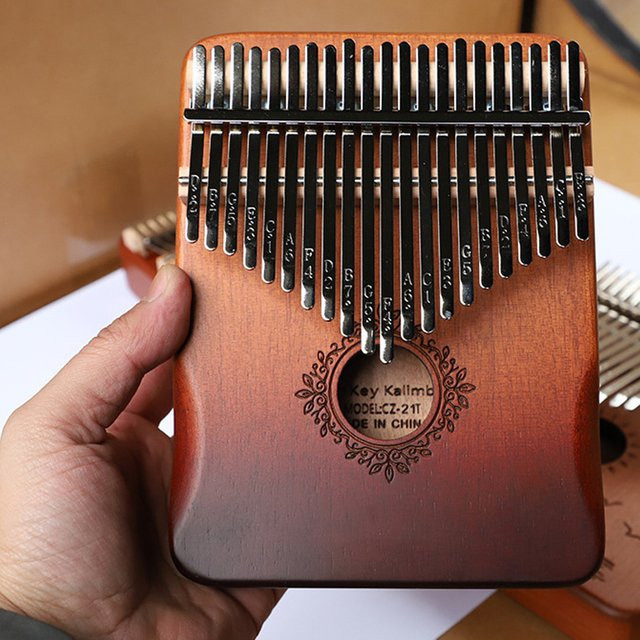 hluru Kalimba, 21-Tasten-Mahagoni, 17-Tasten-Daumenklavier, Mbira - Bild 1