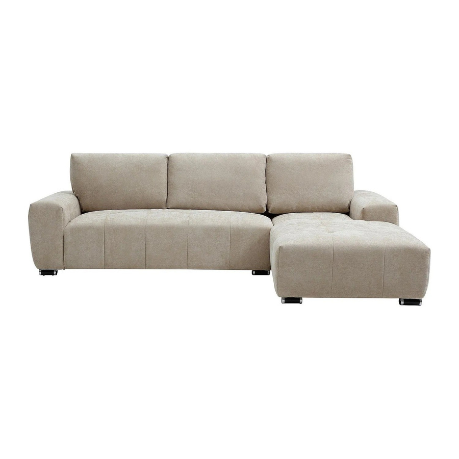 Vente-unique Sofa Michelia in Beige mit gesteppter Optik und L-Form, Breite: 268 cm, Tiefe: 174 cm, Höhe: 85 cm - Bild 2